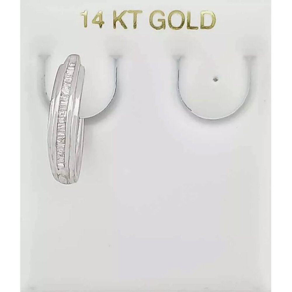 Genuine 0.20 Cts Diamond Single Earring 14k White Gold
